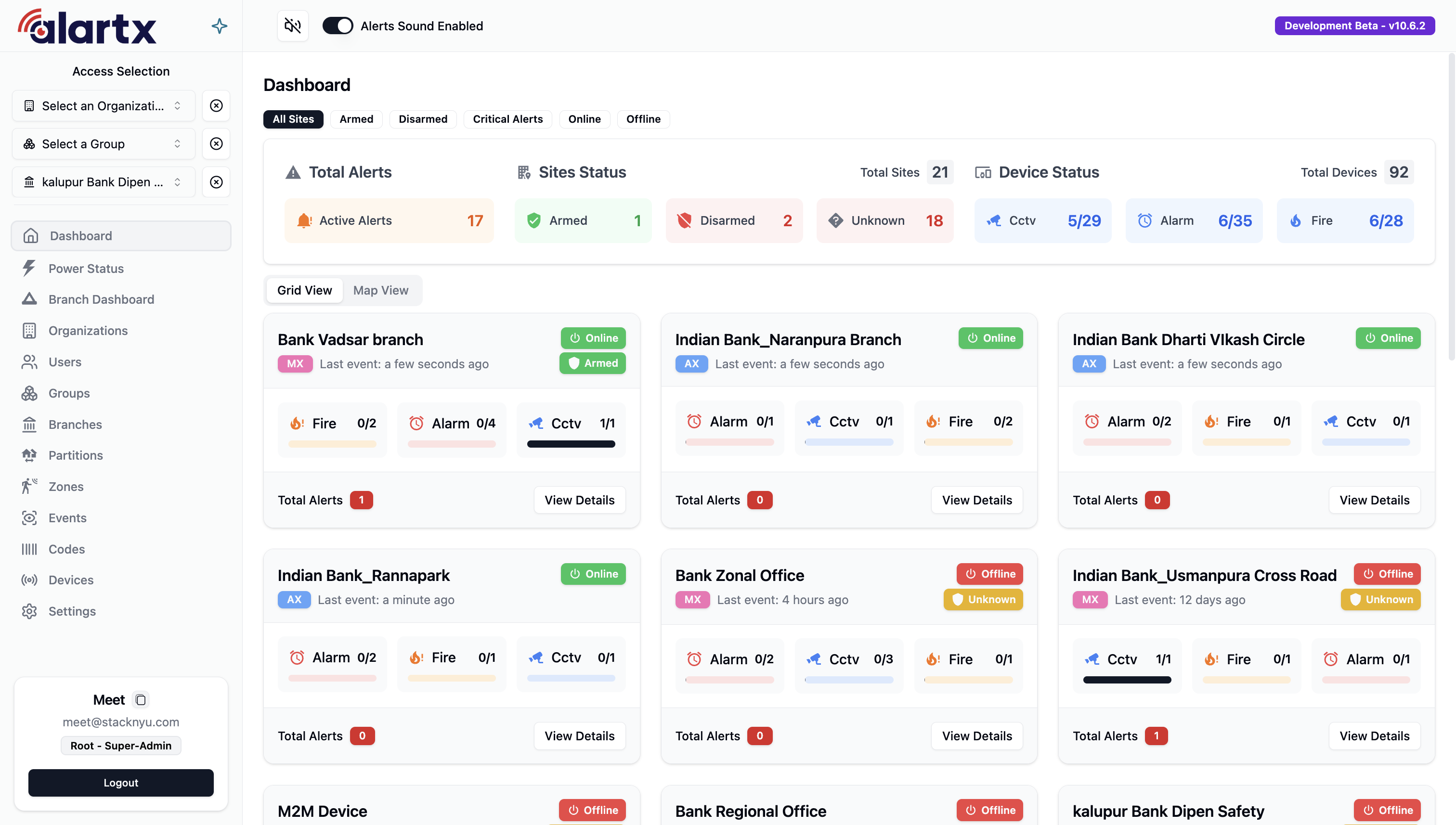Security dashboard overview